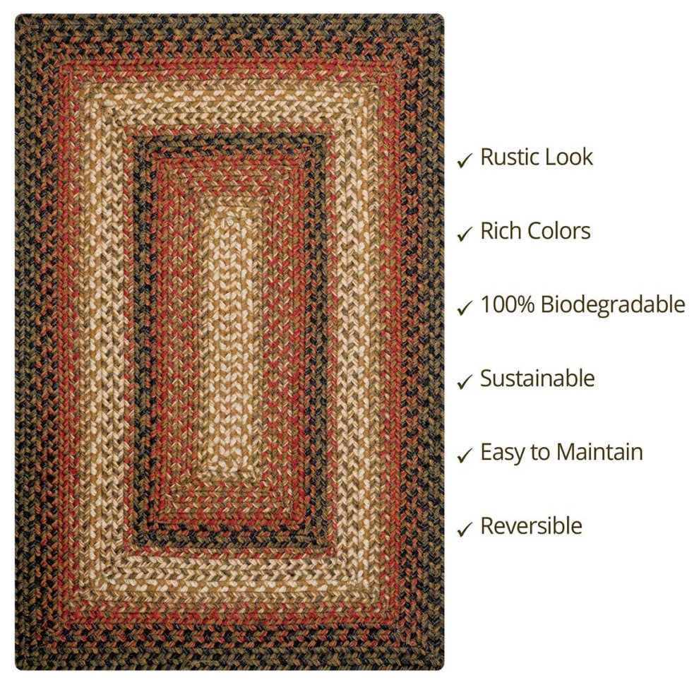 Homespice Decor Russet Jute Braided Rug 20"x30" Rectangular