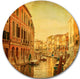 Venetian Canals Vintage View, Landscape Photo Round Wall Art, 11"