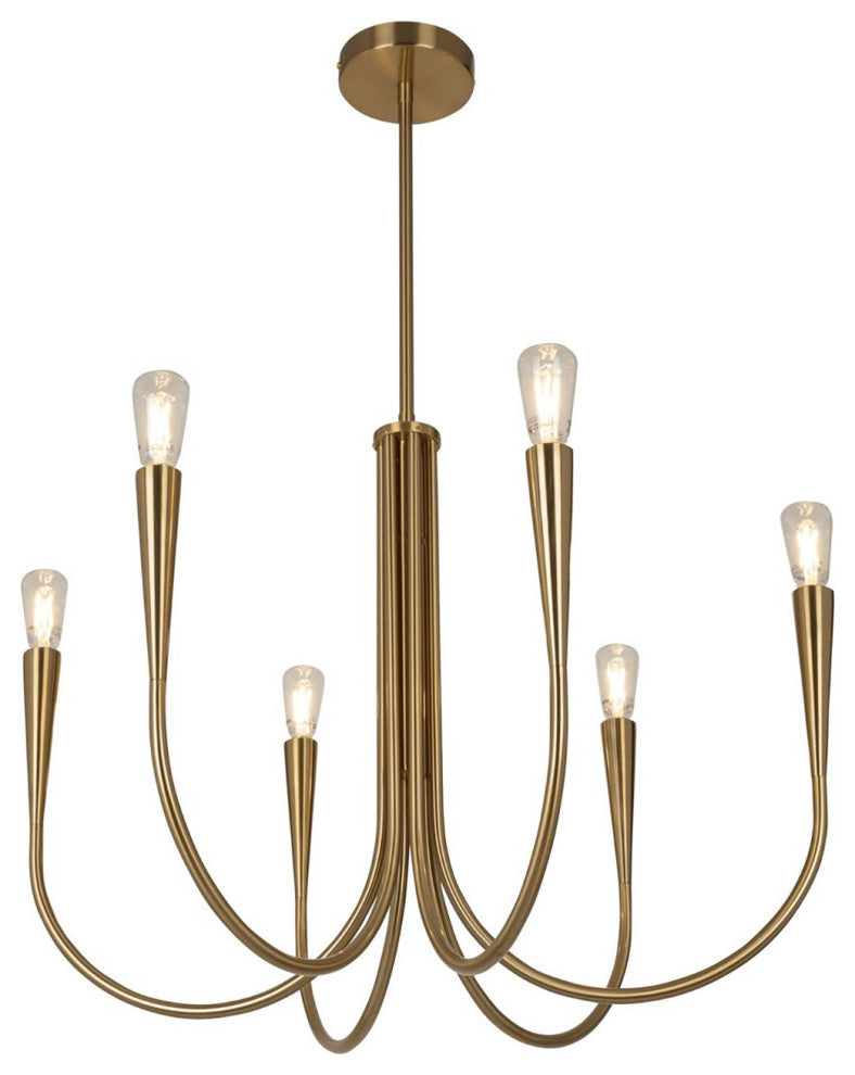 Bronte - Chandelier - 6-Light - Brass