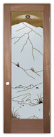 Interior Prehung Door or Interior Slab Door - Mountains Foliage - Mahogany -...