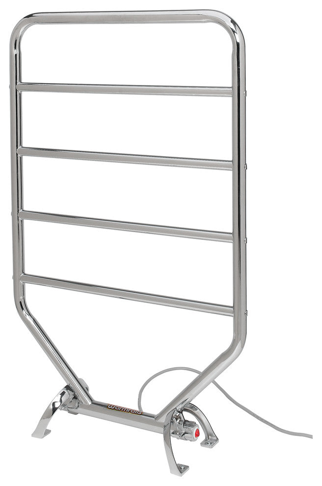 Modern Floor Standing or Wall Mounted Towel Warmer, Chrome