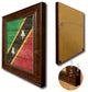 Saint Kitts And Nevis Country Textured Flag Print With Brown Gold Frame, 15"X21"