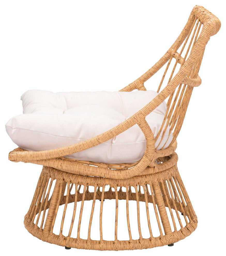 Lounge Chair, Aluminum, Metal, Beige, Natural, Outdoor Patio Balcony Garden