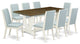 9-Piece Set, Table and 8 Chairs, Linen Fabric, Medium Size Table