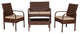 WestinTrends 4PC Outdoor Sofa Wicker Conversation Set Patio Furniture, Brown/Beige