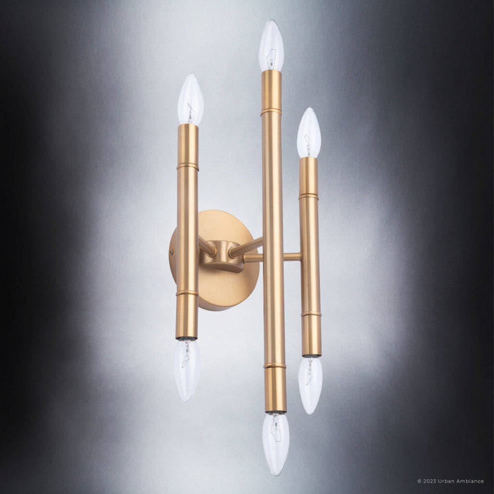 Luxury Mid-Century Modern Wall Sconce, Brushed Brass, ULB2230