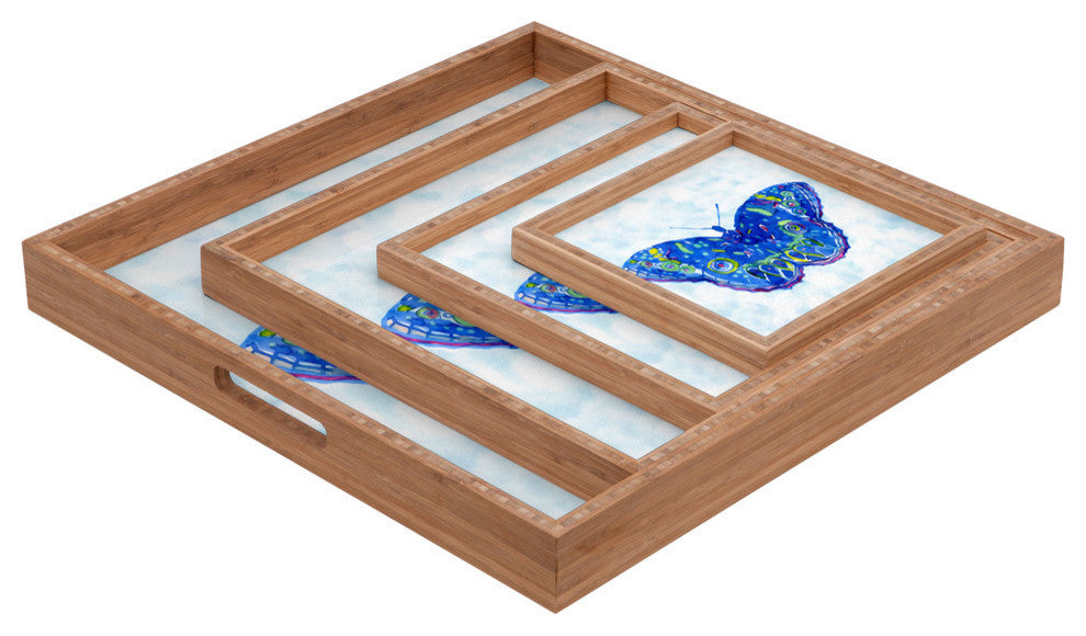 Deny Designs Cayenablanca Watercolour Butterfly Square Tray