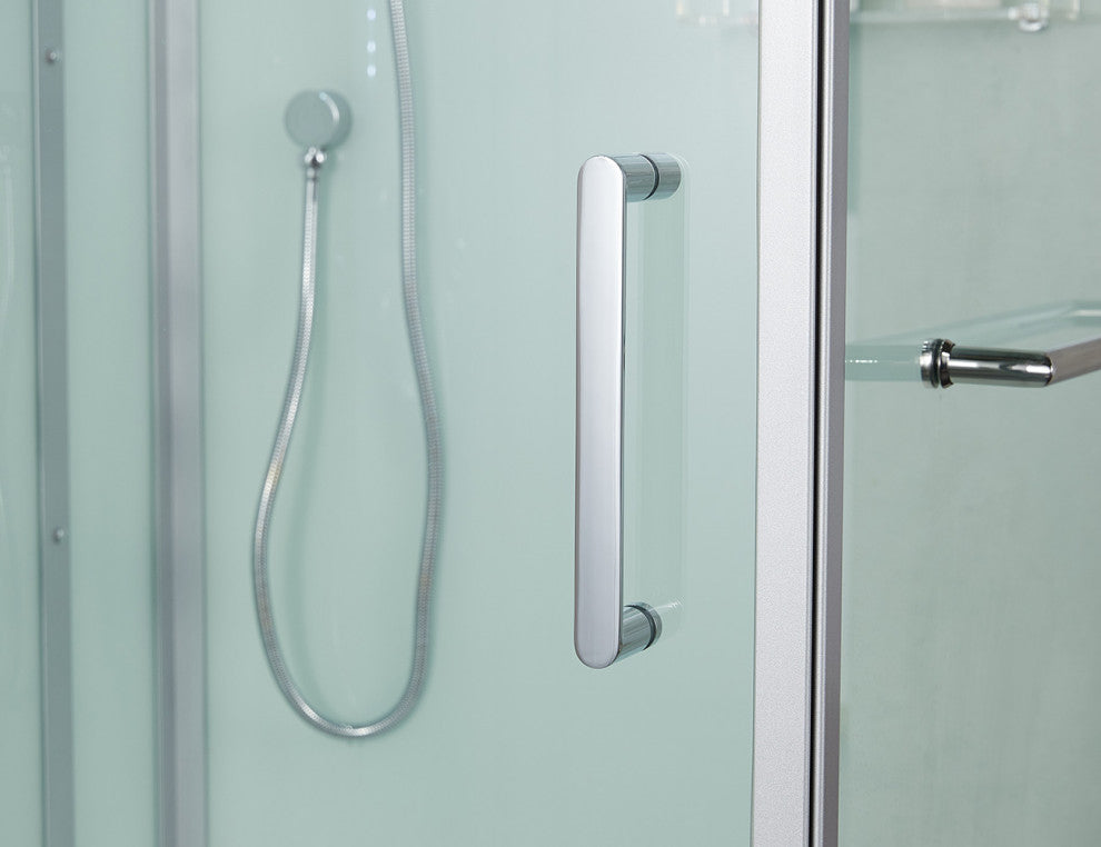 Platinum Arezzo Walk-in Steam Shower Sauna Spa w/ jets Smart TV Bluetooth, White, Left Position
