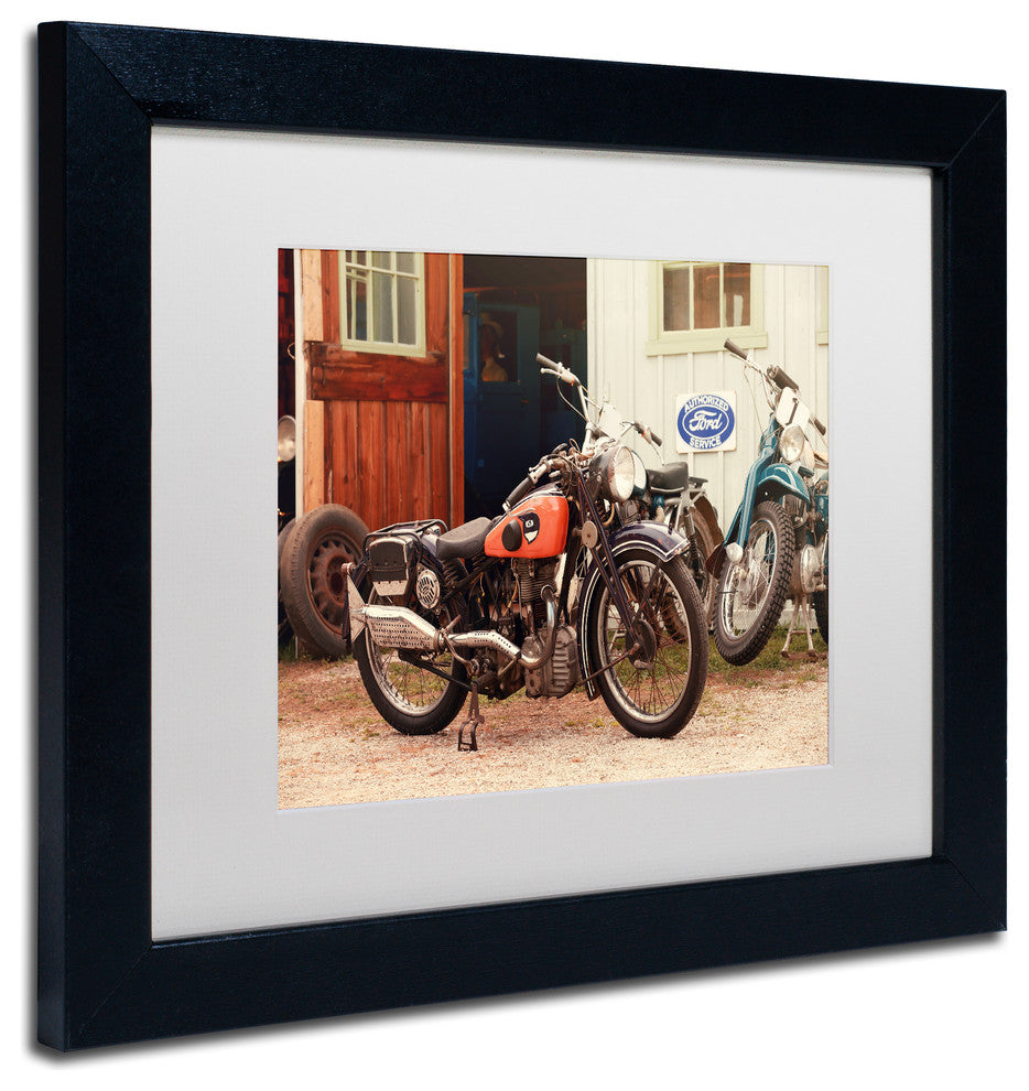 Jason Shaffer 'Old Garage' Matted Framed Art, Black Frame, White Mat, 14x11