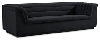 Cascade Upholstered Set, Black, Velvet, Sofa