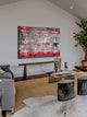 "Red Striped Stars" Print on Canvas, 18"x12"