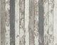 Faux Textured Wallpaper Wooden Stripes, Cream Gray Brown, One Roll