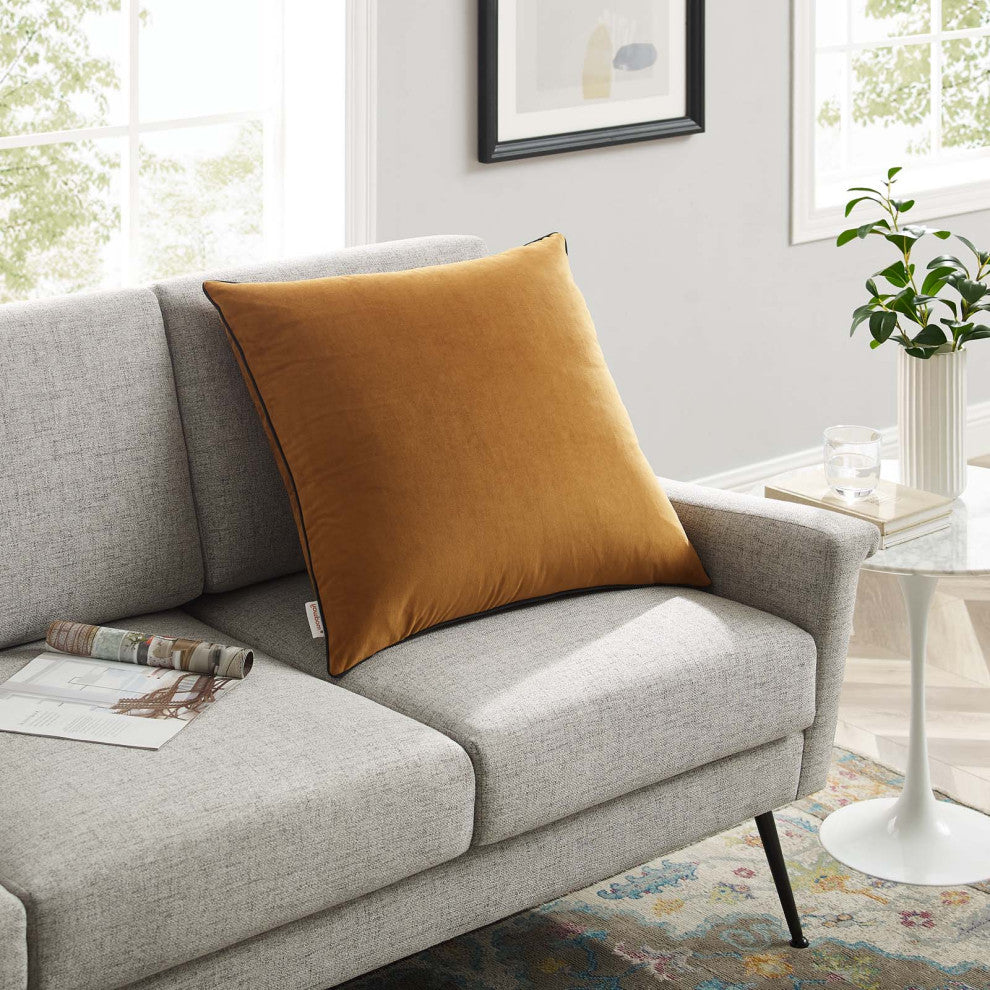 Accent Throw Pillow, Velvet, Brown Green, Modern, Living Lounge Hospitality