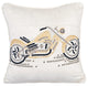 White Decorative Euro shams 26"x26" Velvet, Crystal Motorbike