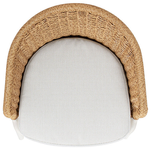 Santorini 28" Wicker Outdoor Patio Bar Stool With Arms, Set of 2, Wheat Beige