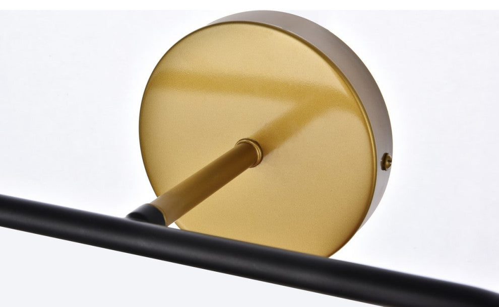 Helen 2-Light Bath Sconce, Black With Brass With Frosted Shade