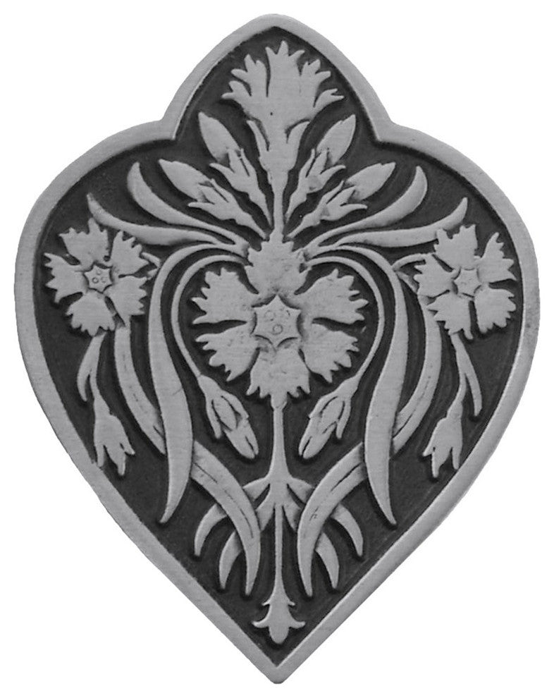 Dianthus Knob, Antique-Style Pewter