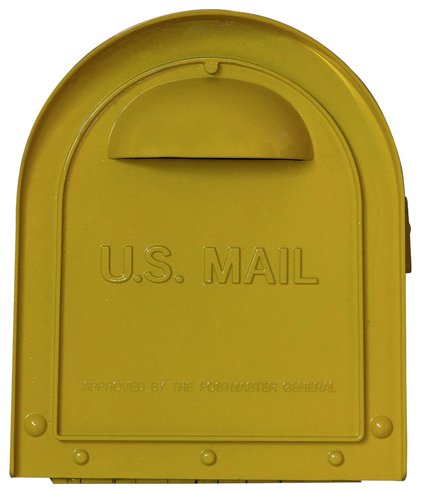 Mid Modern Dylan Curbside Mailbox, Yellow