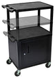 Luxor Black Endura Presentation Cart Multi Height With Cabinet