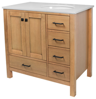 Horizon 36" Bathroom Vanity, Blonde, Engineered White