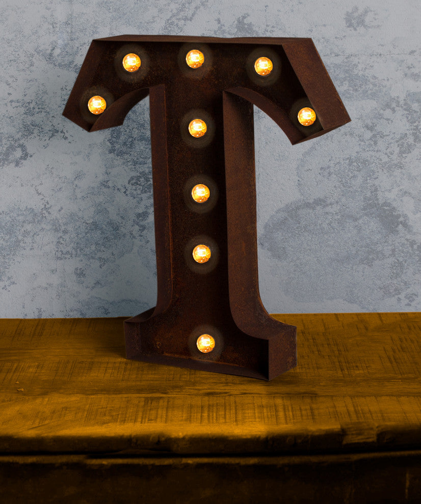 Vintage Retro Lights and Signs Letter "T"