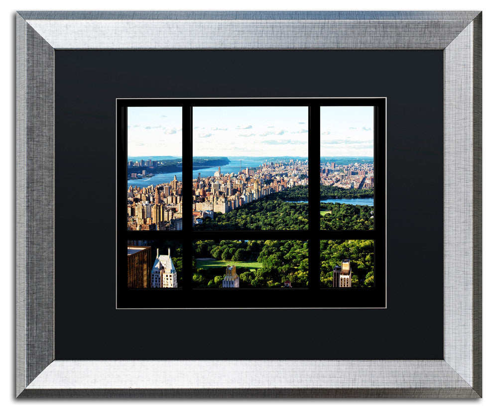 Philippe Hugonnard 'Central Park Window', Silver Frame, Black Mat, 20x16