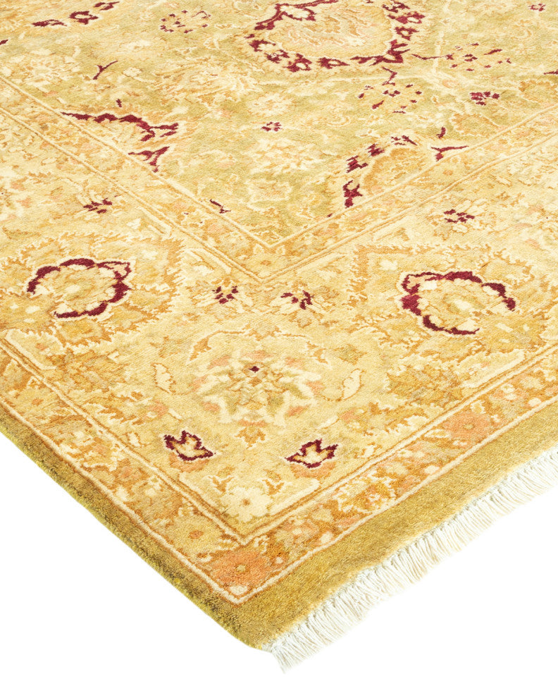 Mogul, One-of-a-Kind Hand-Knotted Runner Green, 6'1"x13'0"