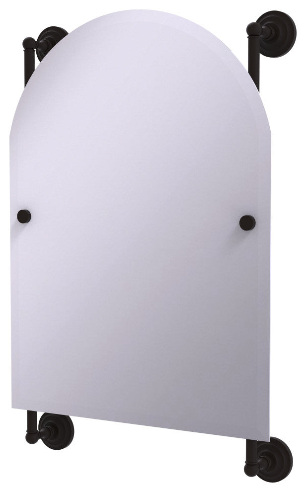 Prestige Que New Arched Top Frameless Rail Mounted Mirror, Oil Rubbed Bronze