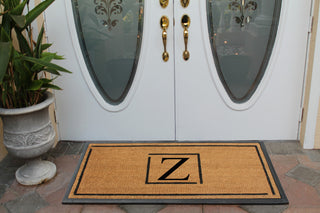 A1HC Hand-Crafted 24"x48" Rubber Coir Double-Single Monogrammed, Z