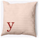20" x 20" Modern Monogram Indoor/Outdoor Polyester Throw Pillow, Maple Red