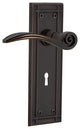 Mission Plate With Keyhole Swan Lever, Timeless Bronze, Privacy, Non-Handed