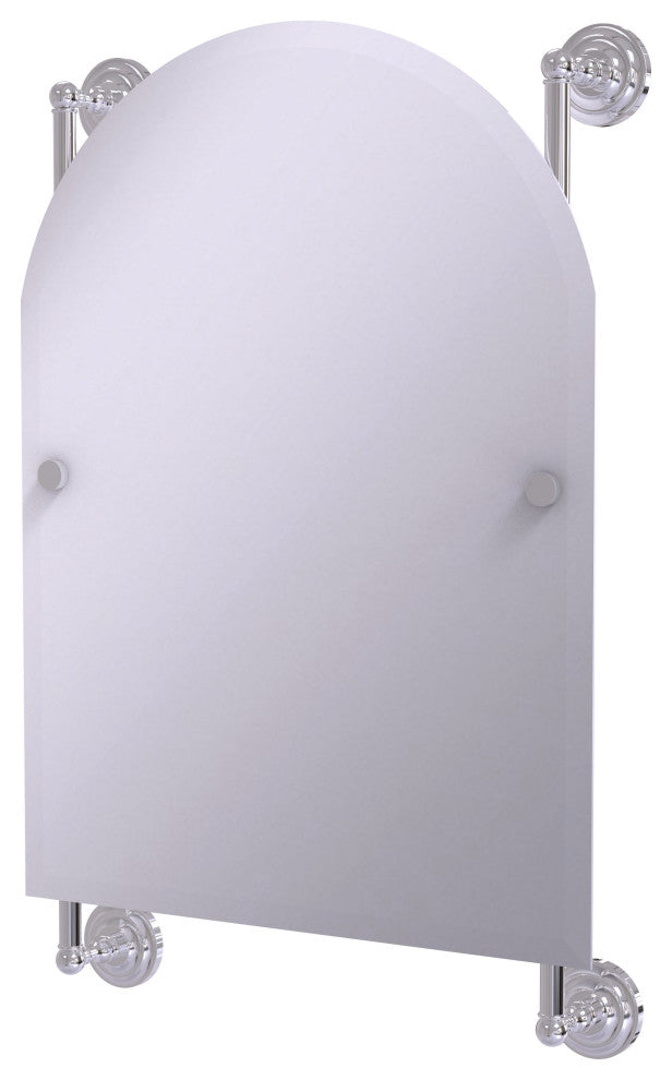 Prestige Que New Arched Top Frameless Rail Mounted Mirror, Polished Chrome