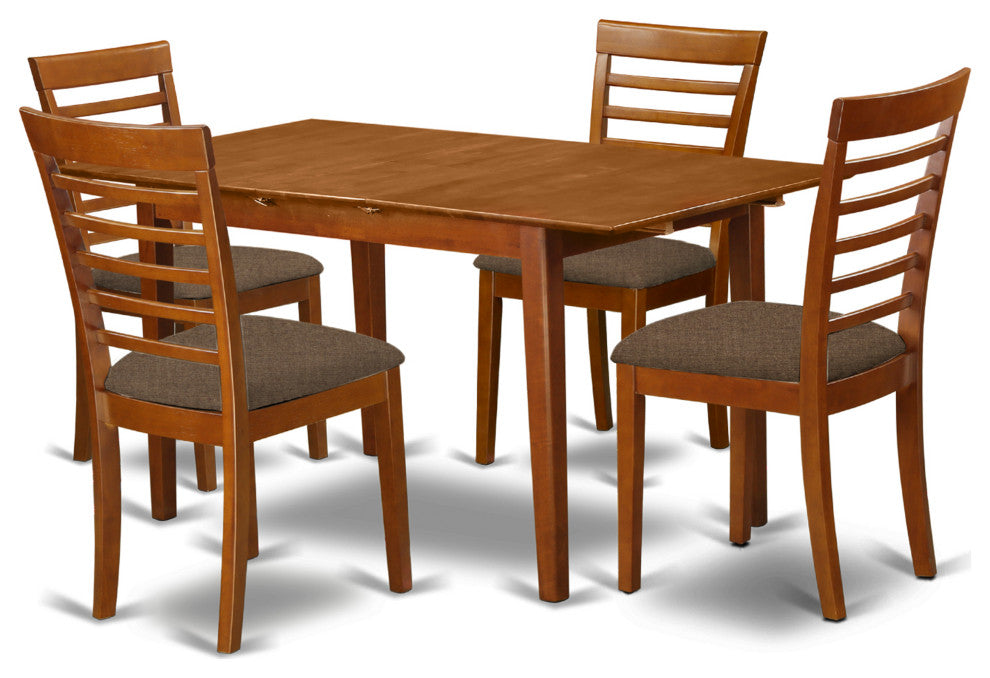 5 Pc Dinette Set - Table With Leaf And 4 Dining Chairs