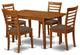 5 Pc Dinette Set - Table With Leaf And 4 Dining Chairs