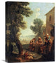 "Peasants Drinking By a Farmhouse" Canvas Giclee by Paolo Monaldi, 17"x22"