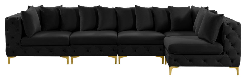 Tremblay Modular Sectional, Black, L-Shaped, 5-Piece: Armless (3), Corner (2)