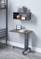 ACME Cargo Accent Table WithWall Shelf, Gunmetal