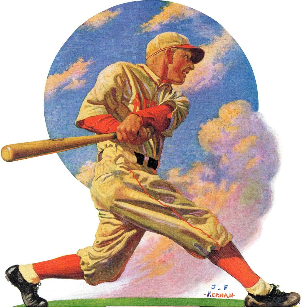 "Baseball Batter" Painting Print on Canvas by J.F. Kernan