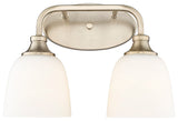 Alberta 2 Light 15" Modern Gold Bathroom Vanity Light