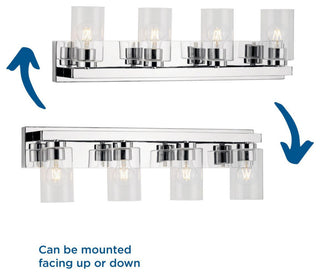 Goodwin 4-Lt Polished Chrome Modern Vanity Light With Clear Glass
