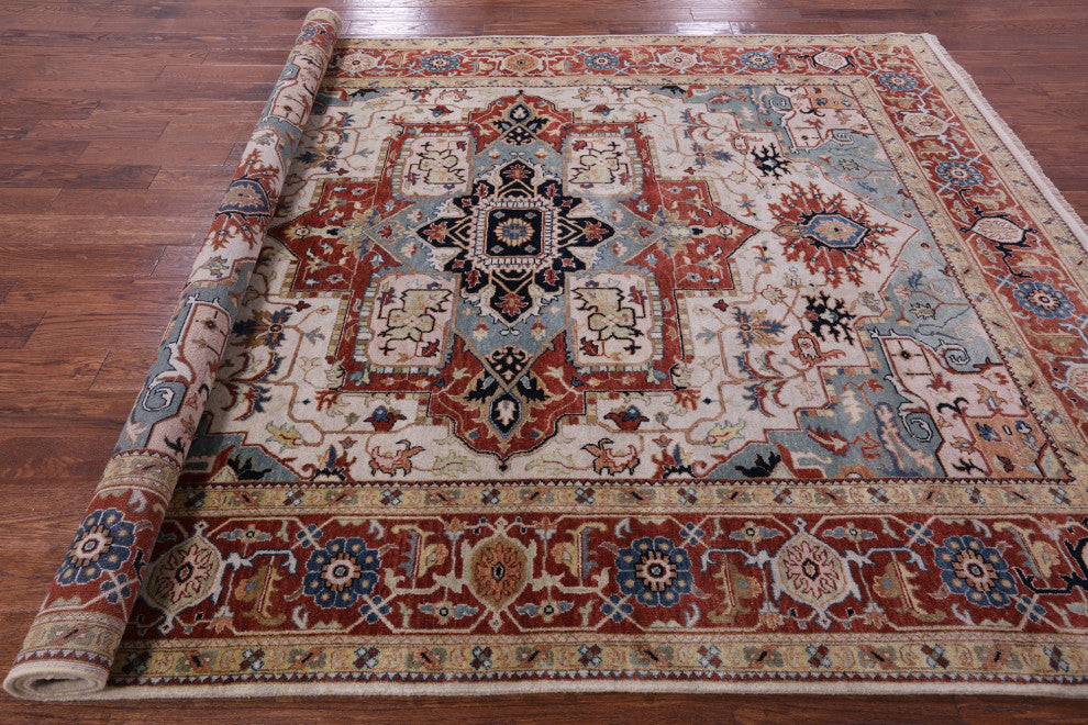 7' 11" X 10' 0" Handmade Persian Fine Serapi Wool Rug - Q16040