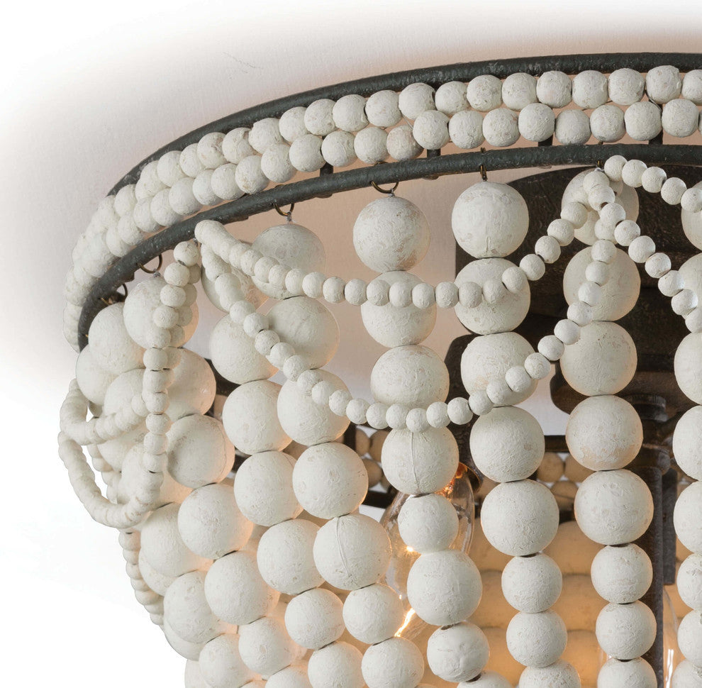 Malibu Flush Mount, Weathered White
