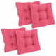 19" Squared Microsuede Tufted Dining Chair Cushion, Set of 4, Bery Berry