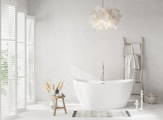 Igor 59" Soaking Bathtub, Glossy White With Brushed Nickel Trim