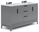 Elizabeth 60" Double Sink Carrara White Marble Vanity, Cashmere Gray