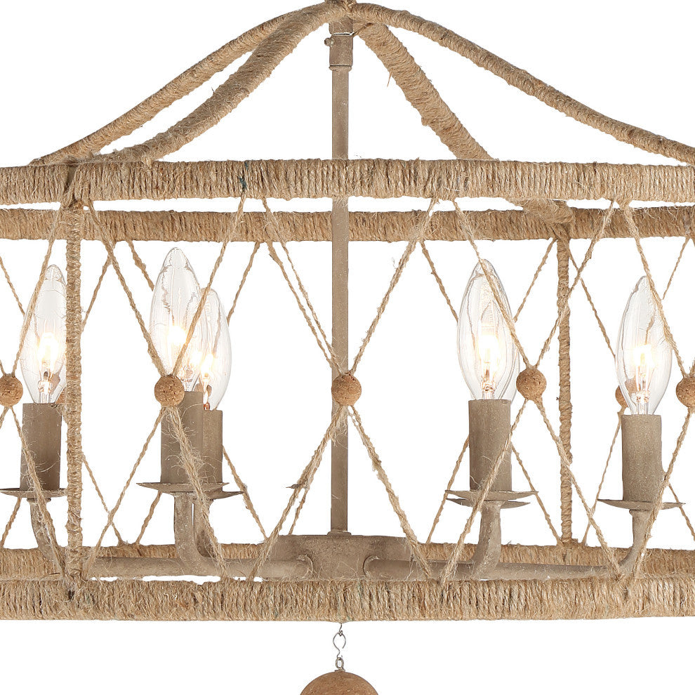 Brixton 6 Light Burnished Silver Chandelier