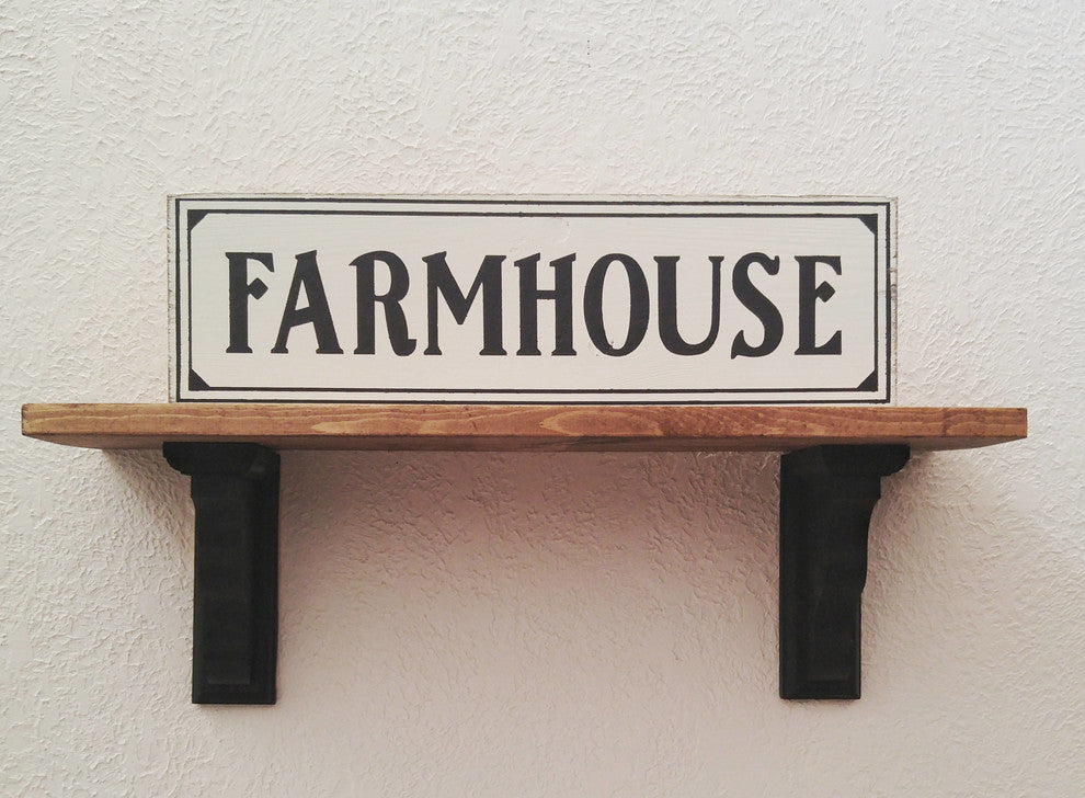 "Farmhouse" Sign, White