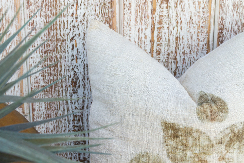 Avika Leaf Printed Organic Silk Pillow