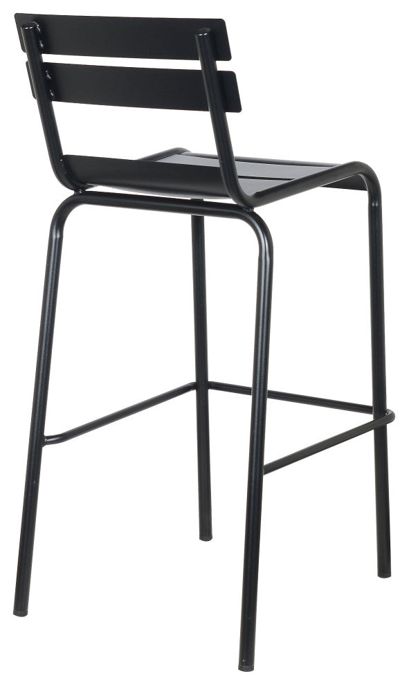 Dana Stackable Outdoor Patio Barstool, Frosted Black, Set of 4