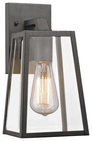 Leodegrance 1-Light Outdoor Wall Sconce, 11" High, Textured Black